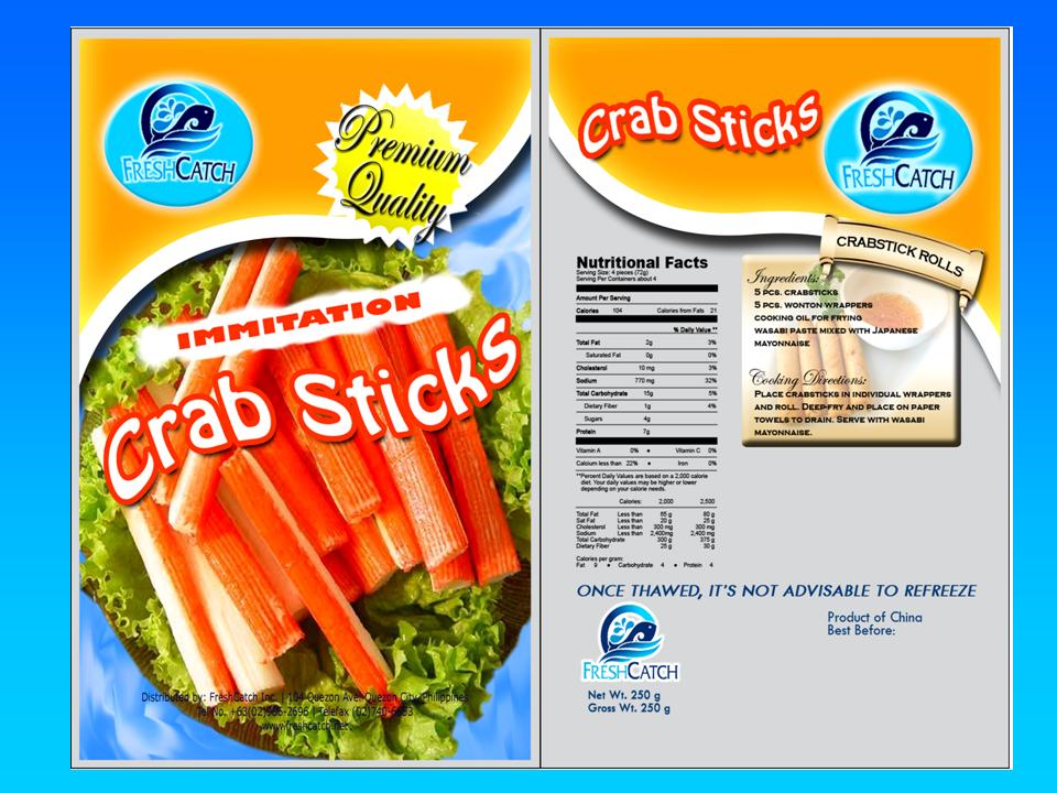 Crab sticks (also called imitation crab meat or labeled as krab) is a type 